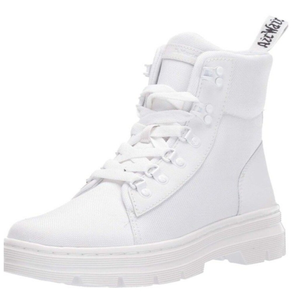 Dr Martens Combs Women’s Poly Casual Boots White Combat High Shoes Size